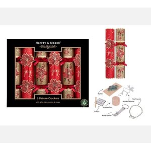 Red and Gold Deluxe Poinsettia Crackers