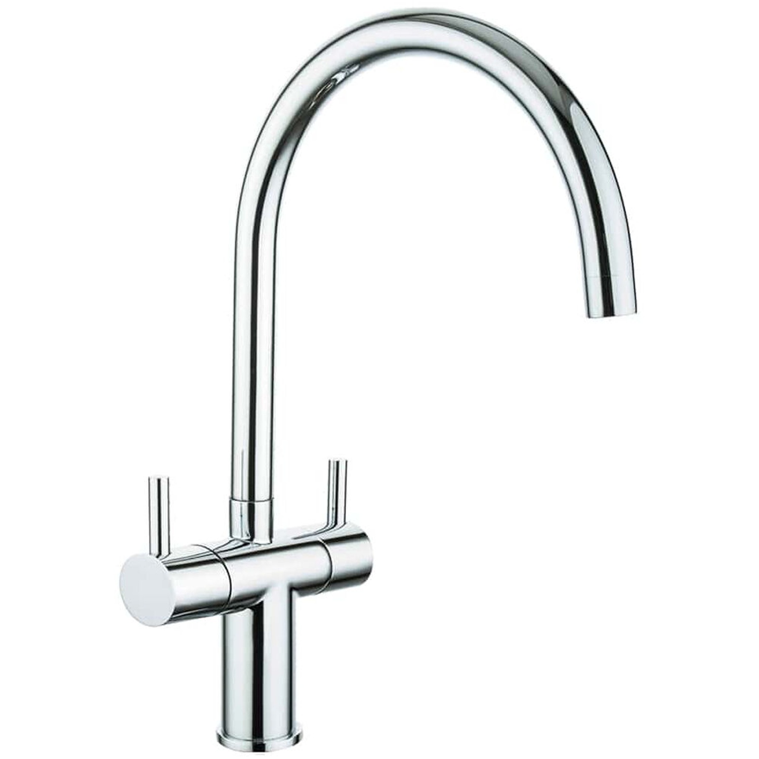 B&Q -  Traditional Dual Handle Kitchen Mixer TapChrome - Image 3