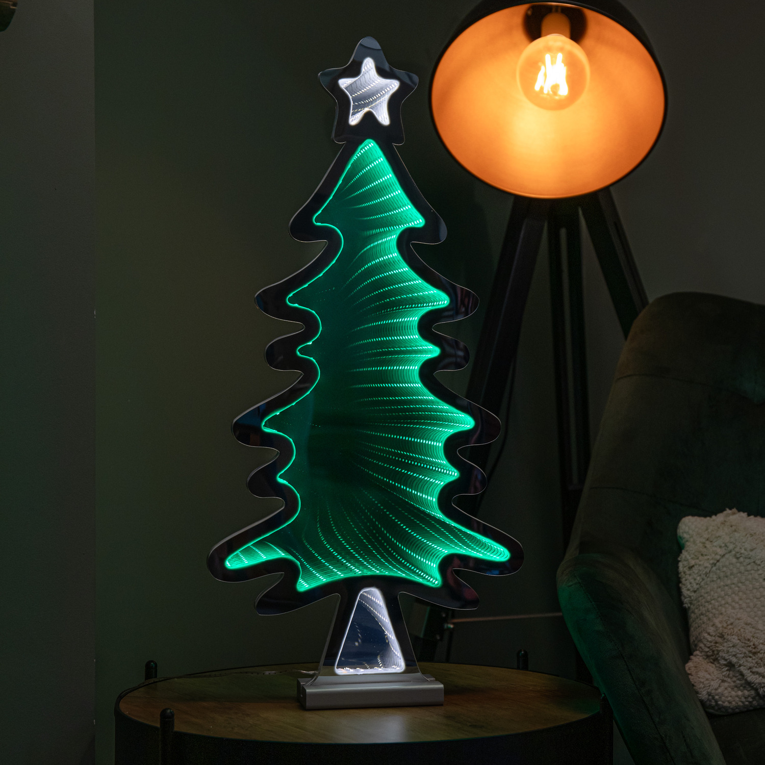 Festive 60Cm Light Up Christmas Tree Infinity Decoration With Leds - Image 3