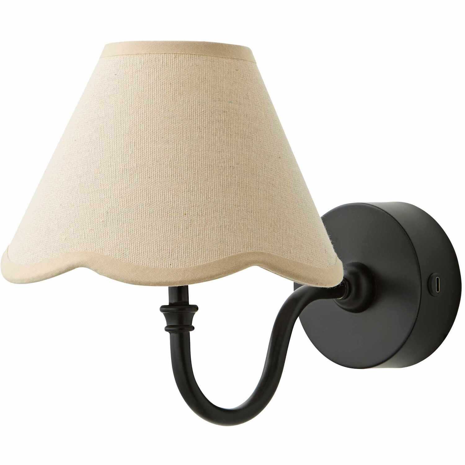 Valuelights Unisex Black Lowe Scallop Flower Shade Metal Portable Rechargeable Wall Light In - Image 3