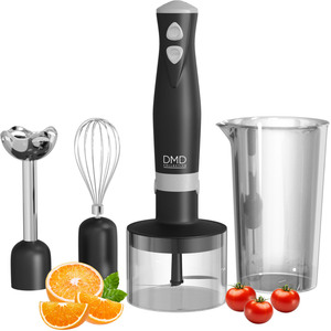 DMD Matte Black 3-in-1 Hand Blender, Whisk & Chopper 700ml Beaker 350W
