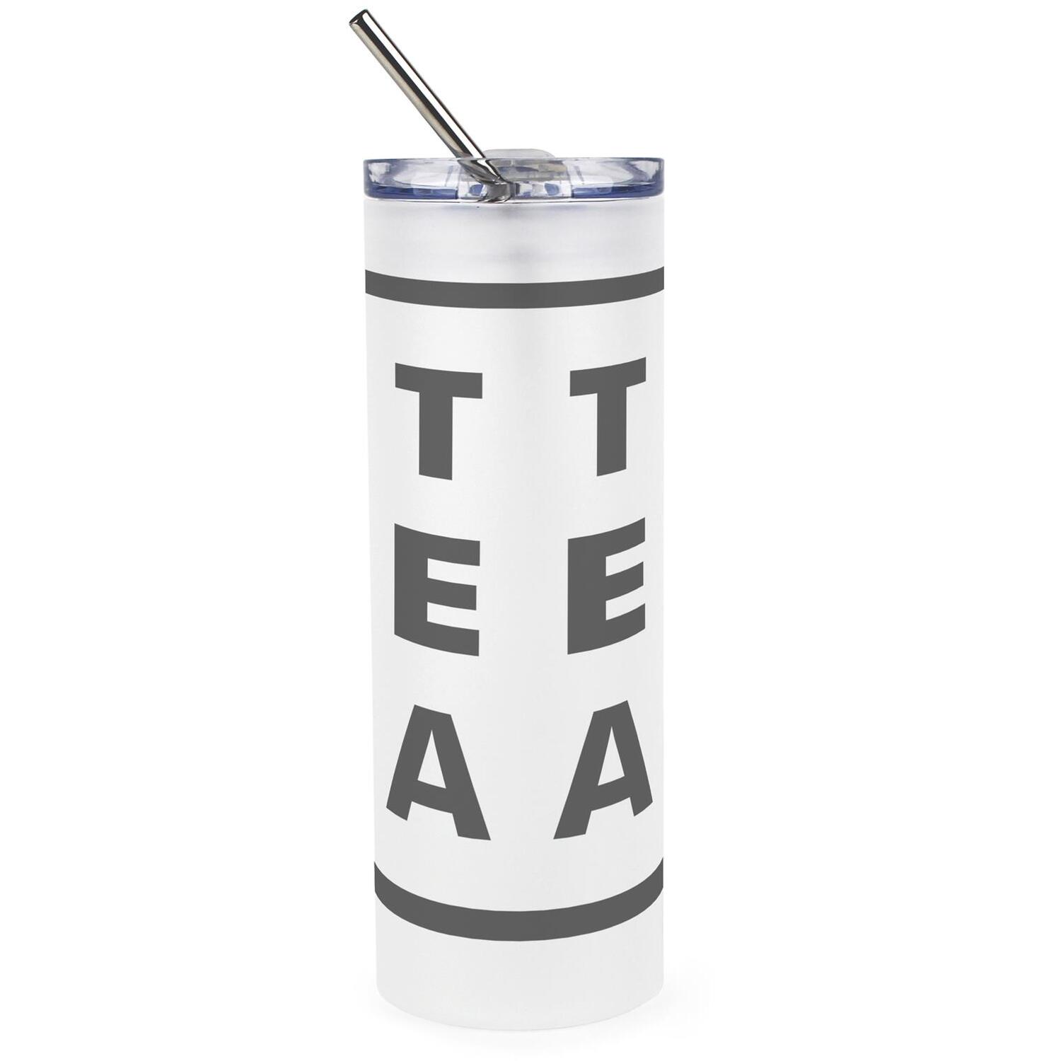 Frosted Glass Tea Travel Flask - Minimalist Drinks Tumbler & Straw Gift - Image 2