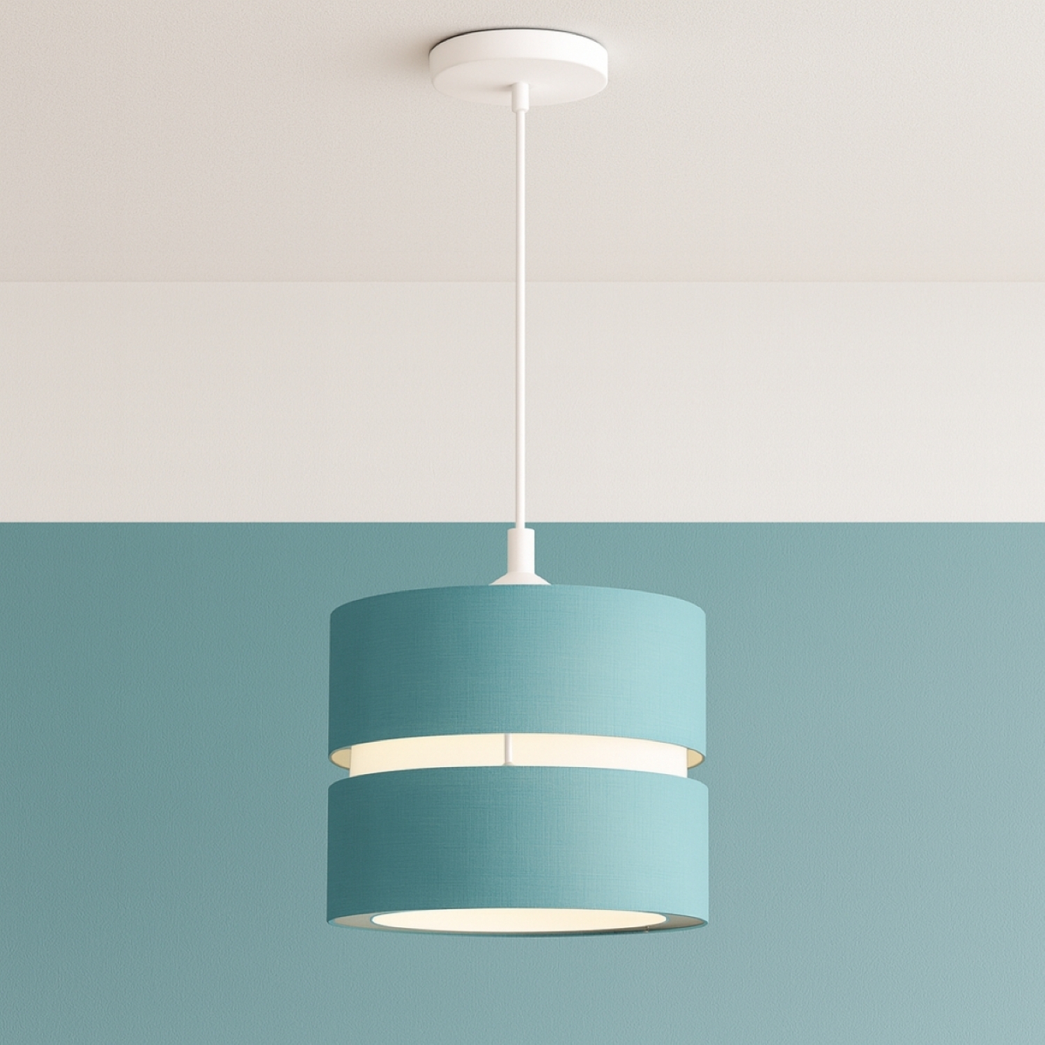 Cgc Lighting Unisex Teal 'Gayle' Two Tier Ceiling Shade - Image 2