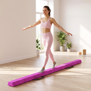 SPORTNOW 240 cm Folding Suede Gymnastics Balance Beam, Floor Balance Beam