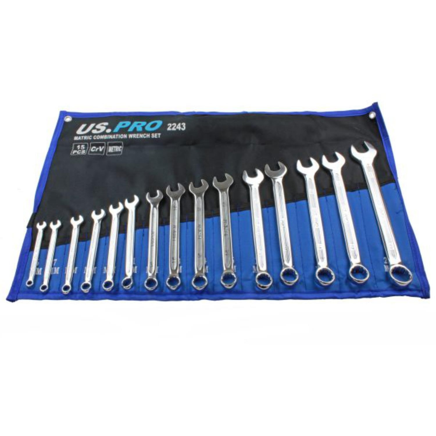 Us Pro Tools 15Pc Metric Combination Spanner Set 6 - 22Mm 2243 5060599861630 - Image 7