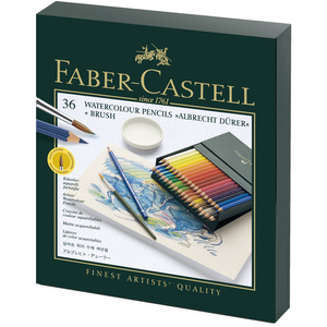 Faber-Castell Gift Box of 36 Albrecht Drer artists' Watercolour Pencils with brush