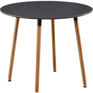 Dark Grey Dark Grey Round Wood Dining Table  shot 817366