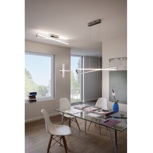 Grey Eglo Lasana 1 LED Criss-Cross Chrome Ceiling Light shot 1233510