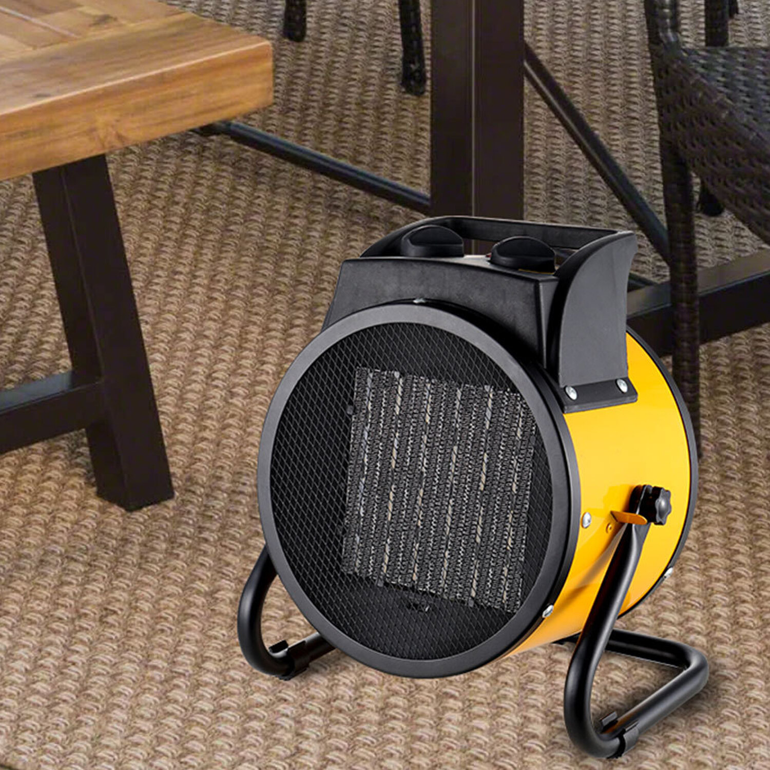 Round Electric Fan Radiator Air Warmer Space Desktop Heater