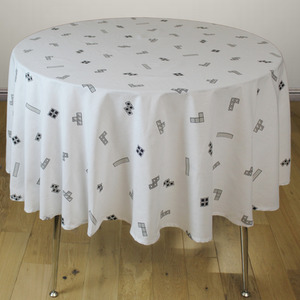Tetris Monochrome White Table Cloths
