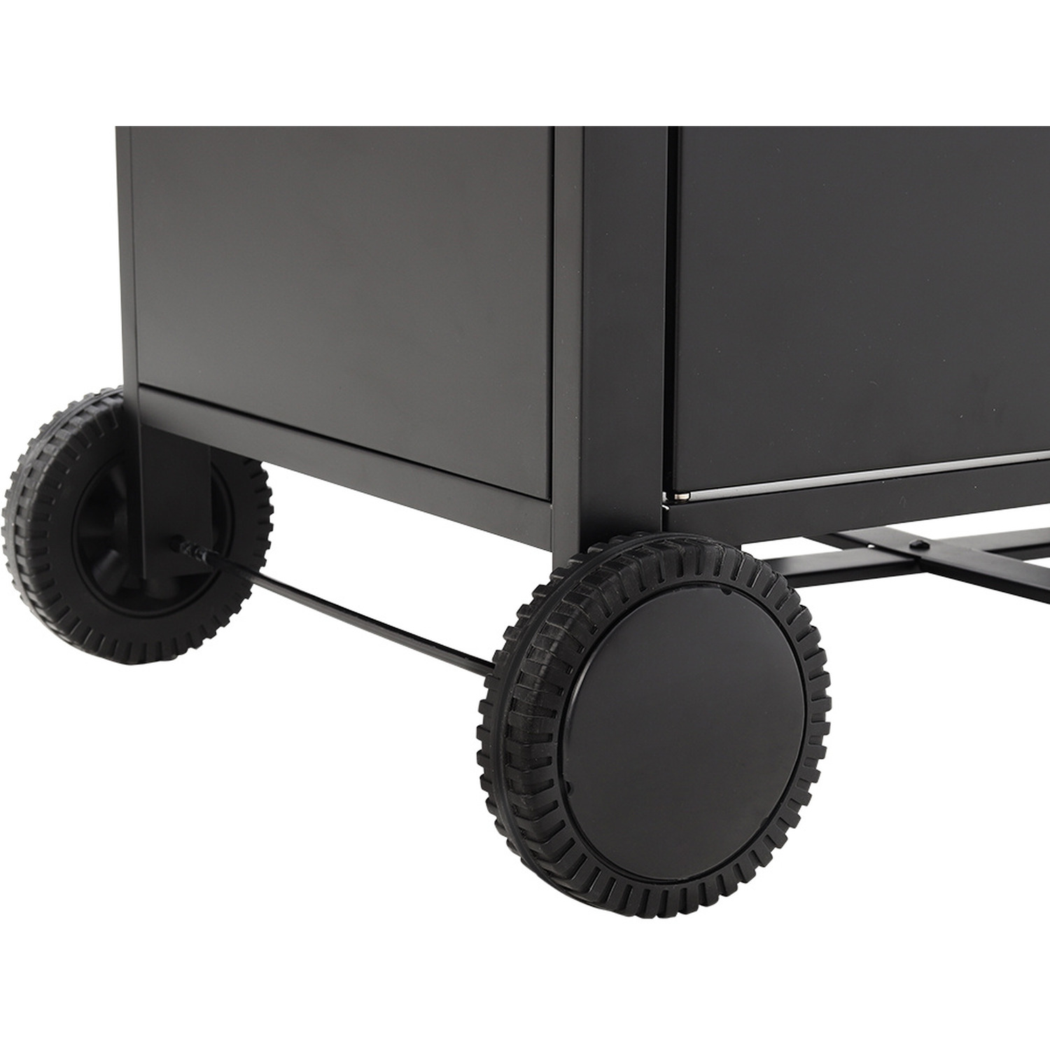 Outdoor Gas Bbq Grill Trolley With Side Shelf - Black 134cm
