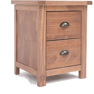 Padua 2 Drawer Bedside Cabinet - Antique Brass Cup Handle