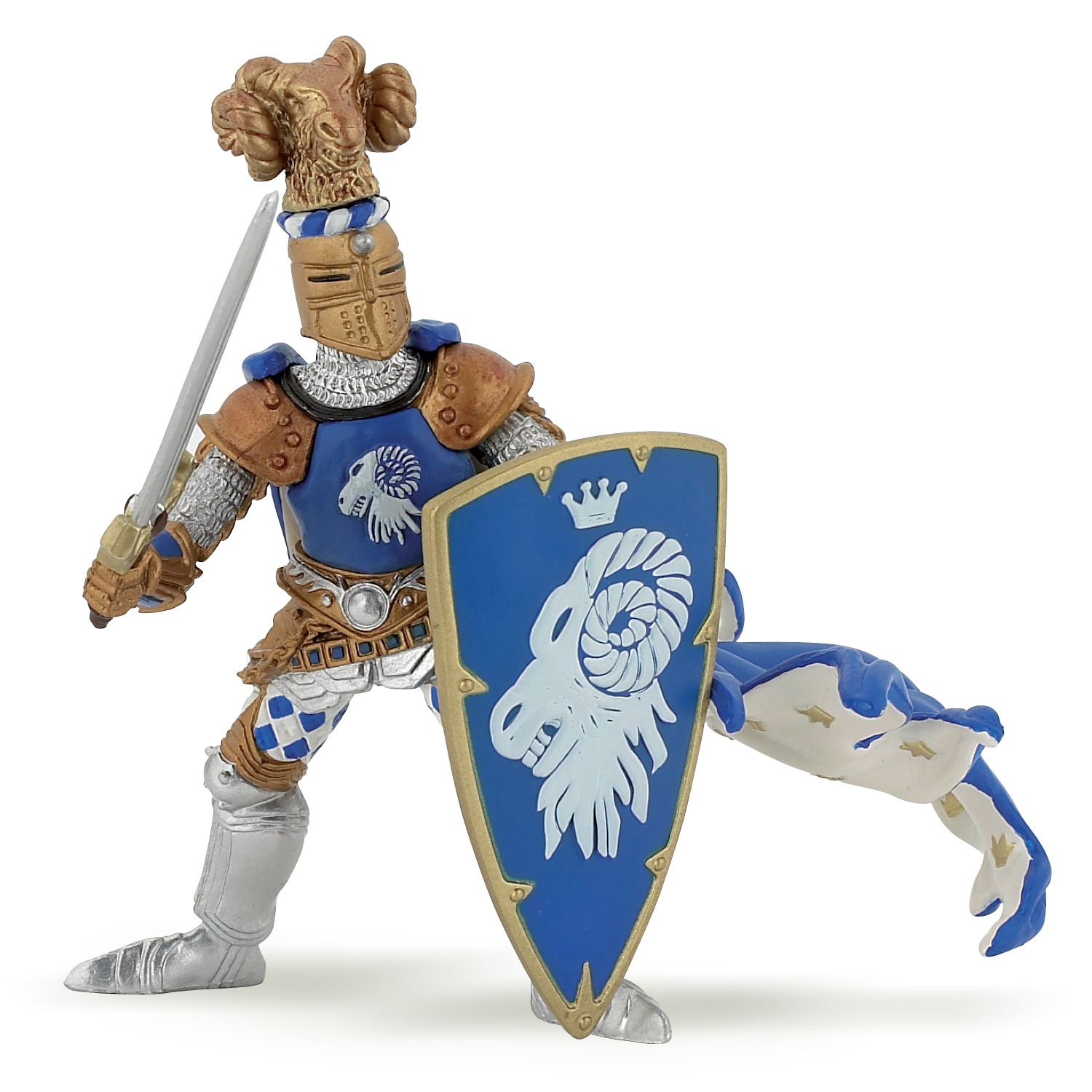 Image of PAPO Fantasy World Weapon Master Ram Toy Figure - Blue