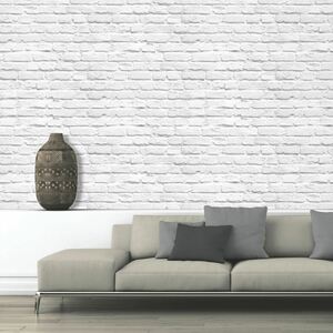 Muriva Realistic Painted White Faux Brick Realisitc Effect Wallpaper 102539.