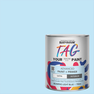 Rust-Oleum Tag Paint in Satin Finish - Beaming Light Blue 750ml