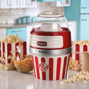 Red Retro Popcorn Maker with Serving Bowl