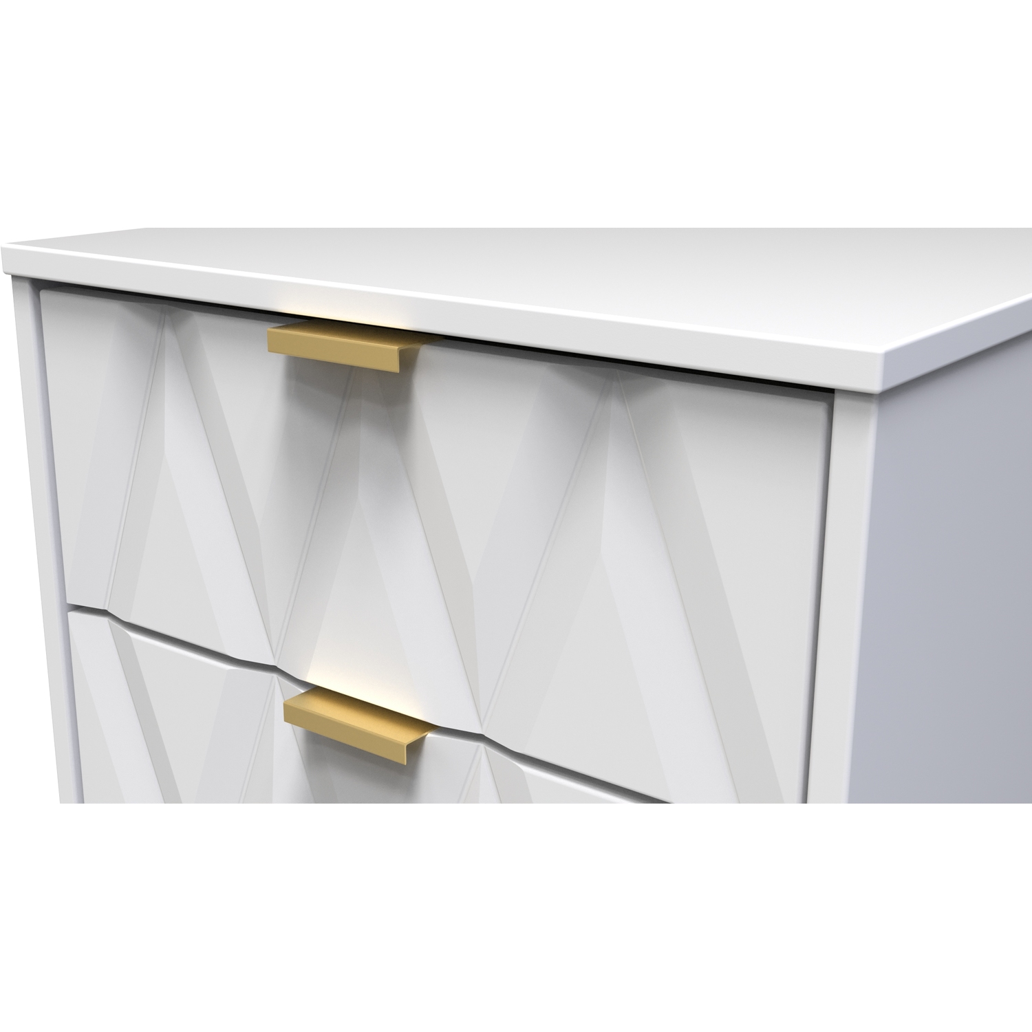 Diamond Ready Assembled 2 Drawer Bedside Cabinet - White Matt