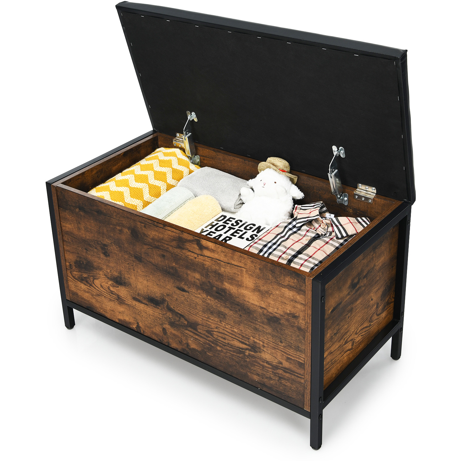 Costway Shoe Changing Bench-brown - Brown