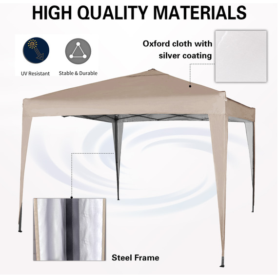 2m X 2m Pop up Gazebo Beige
