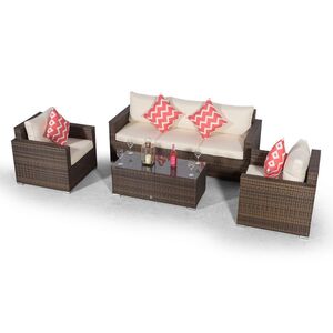 Giardino Sydney 5 Seater Rattan Conversation Sofa Set with Coffee Table