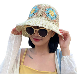 Straw Style Flower Summer Hat