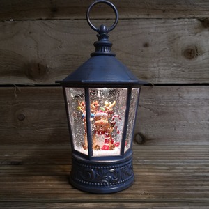 LED Christmas Glitter Water Spinner Lantern Cute Reindeer Scene
