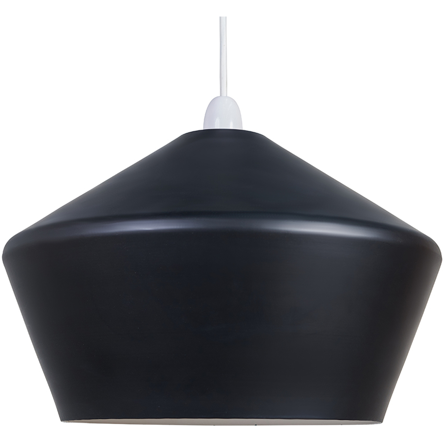 Contemporary Matt Black Flared Angular Ceiling Pendant Light Shade - Matt Black