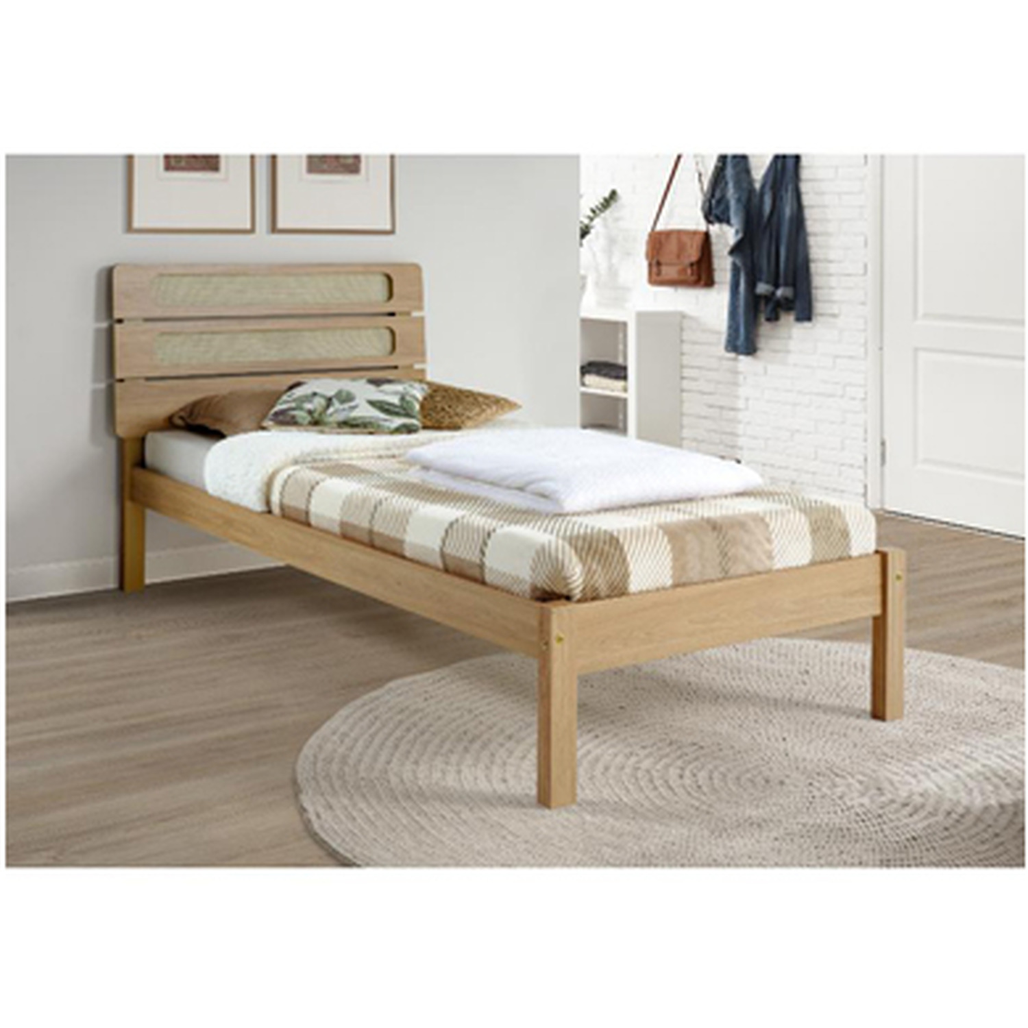 Santana 3 Single Bed Frame - Light Oak