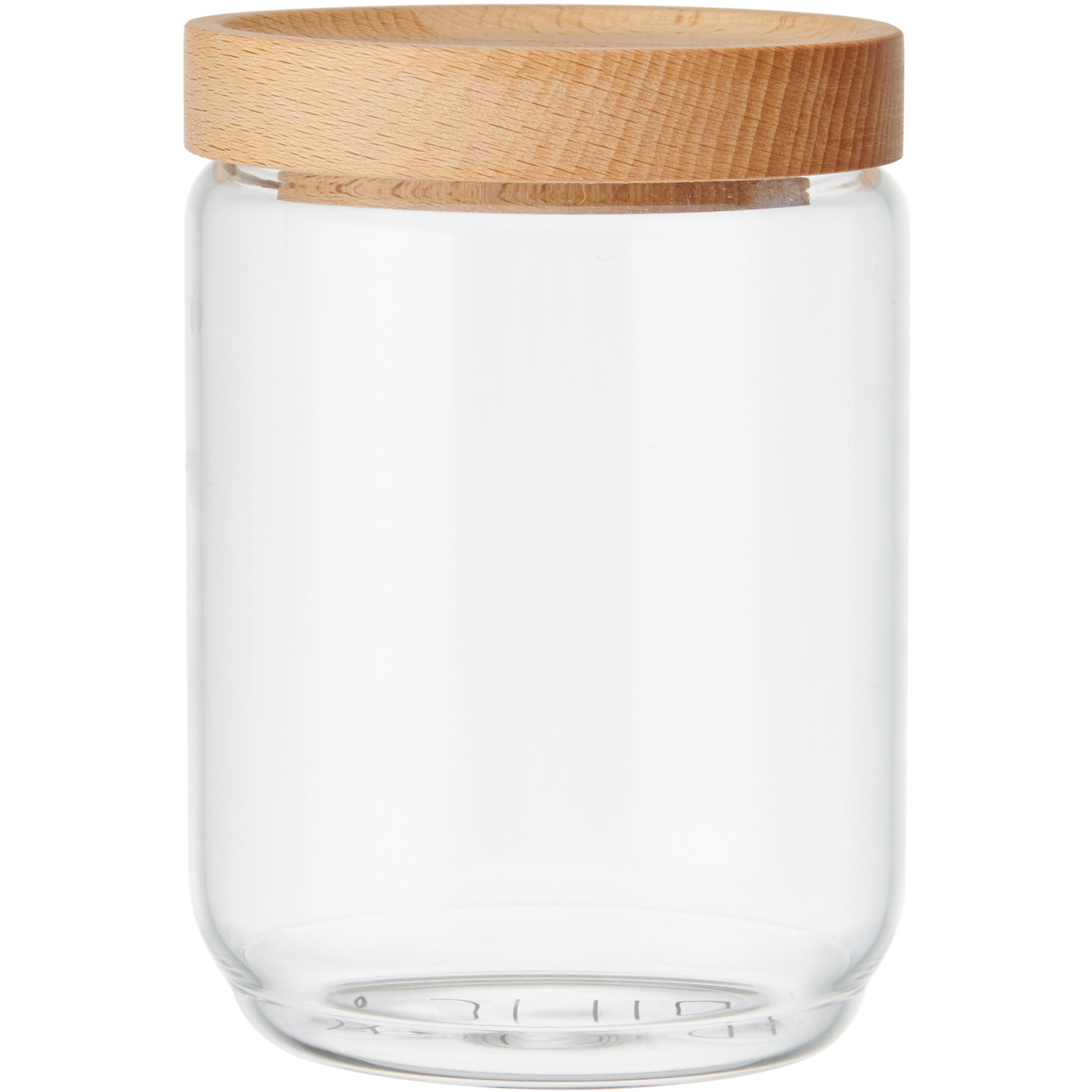 Image of Idilica Glass Storage Jar with Beechwood&hellip;