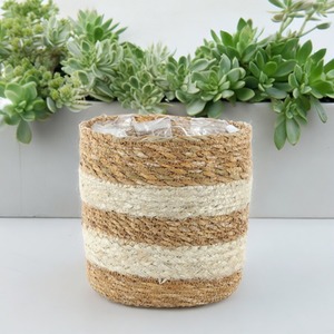 Round Seagrass Braided Jute Basket Planter