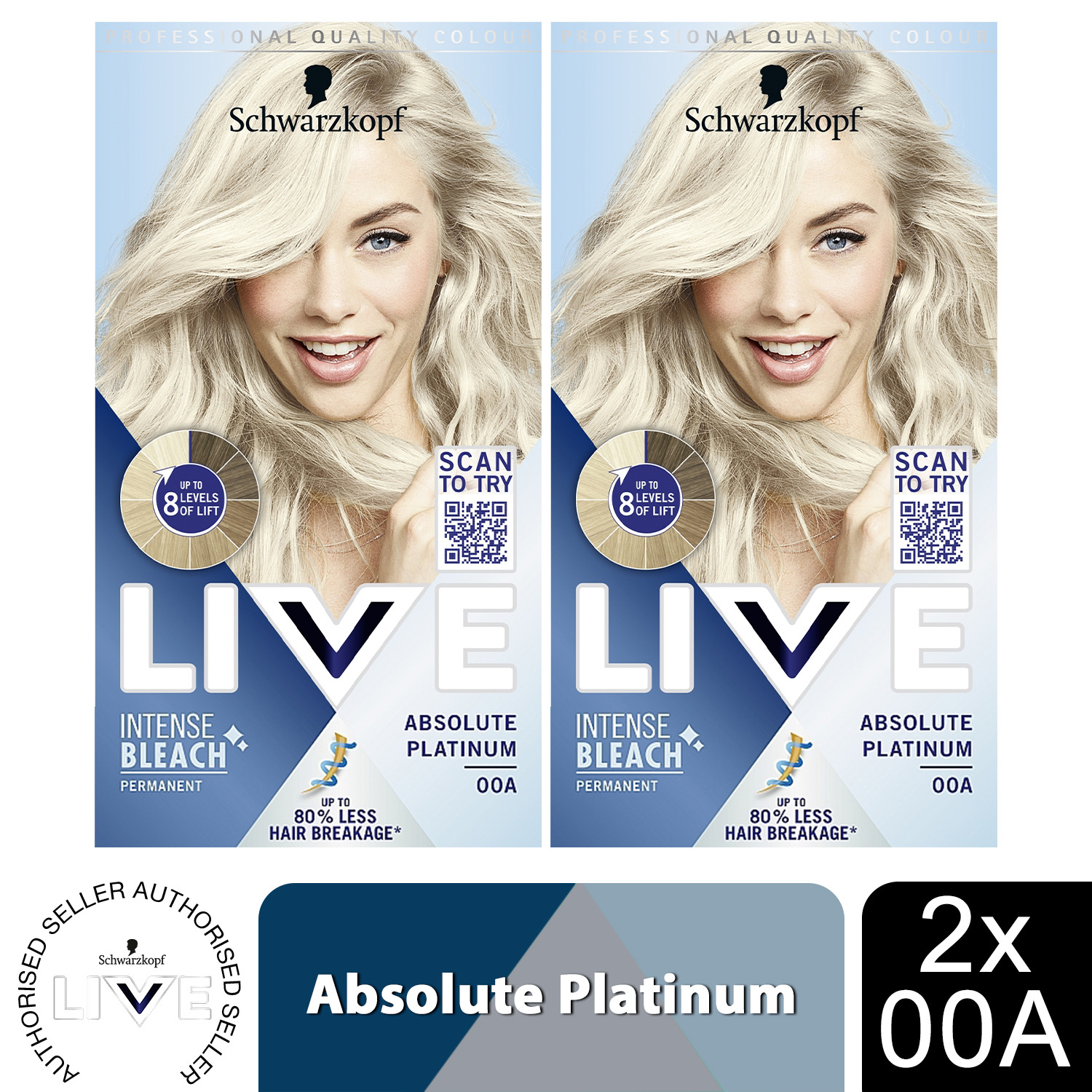 Schwarzkopf Live Intense 00A Platinum Blonde Permanent Hair Dye - 00A Platinum Blonde