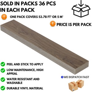 Brown Wood Self-Adhesive Floor Planks Pack of 36 Vinyl Flooring  shot 5718065