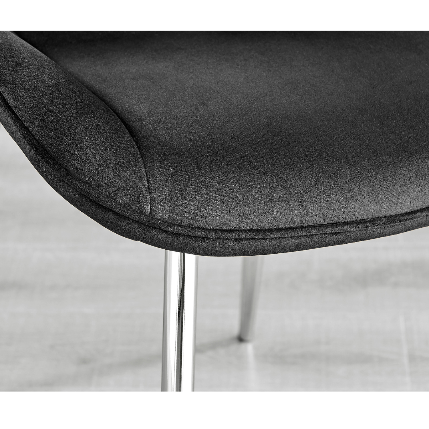Novara 100cm Round Kitchen Dining Table And 2 Pesaro Silver Leg Chairs - Black