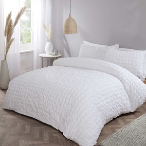 Seersucker Polycotton Duvet Set With Pillowcase