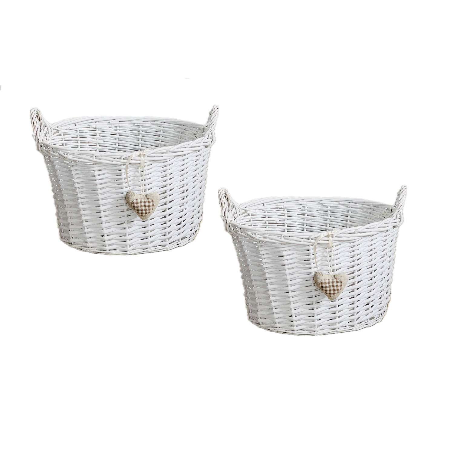 Image of Oval Deep White Shabby Chic Basket&hellip;