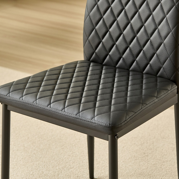 Emily Leather Comfort Dining Chairs Set of 4