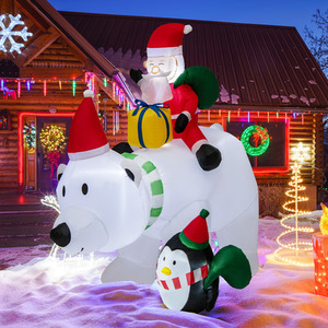 LED Lighted Xmas Inflatable Polar Bear