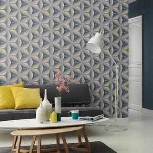 Retro Abstract Floral Print Wallpaper