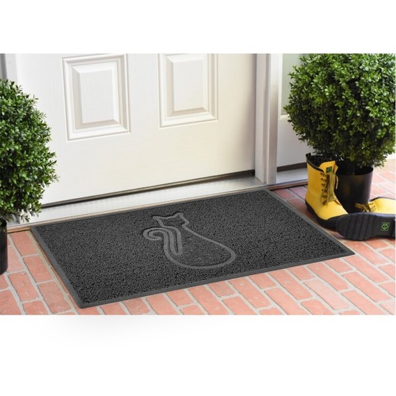 Cat Embossed PVC Spaghetti Coil Doormat