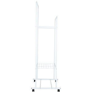 White Metal Clothing Rack with Double Hanging Rods shot 7105175