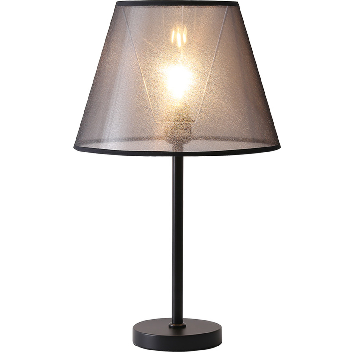 Modern Grey Bedside Table Lamp - Black