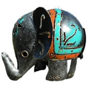 Standing Tea Light Holder - Silver Elephant