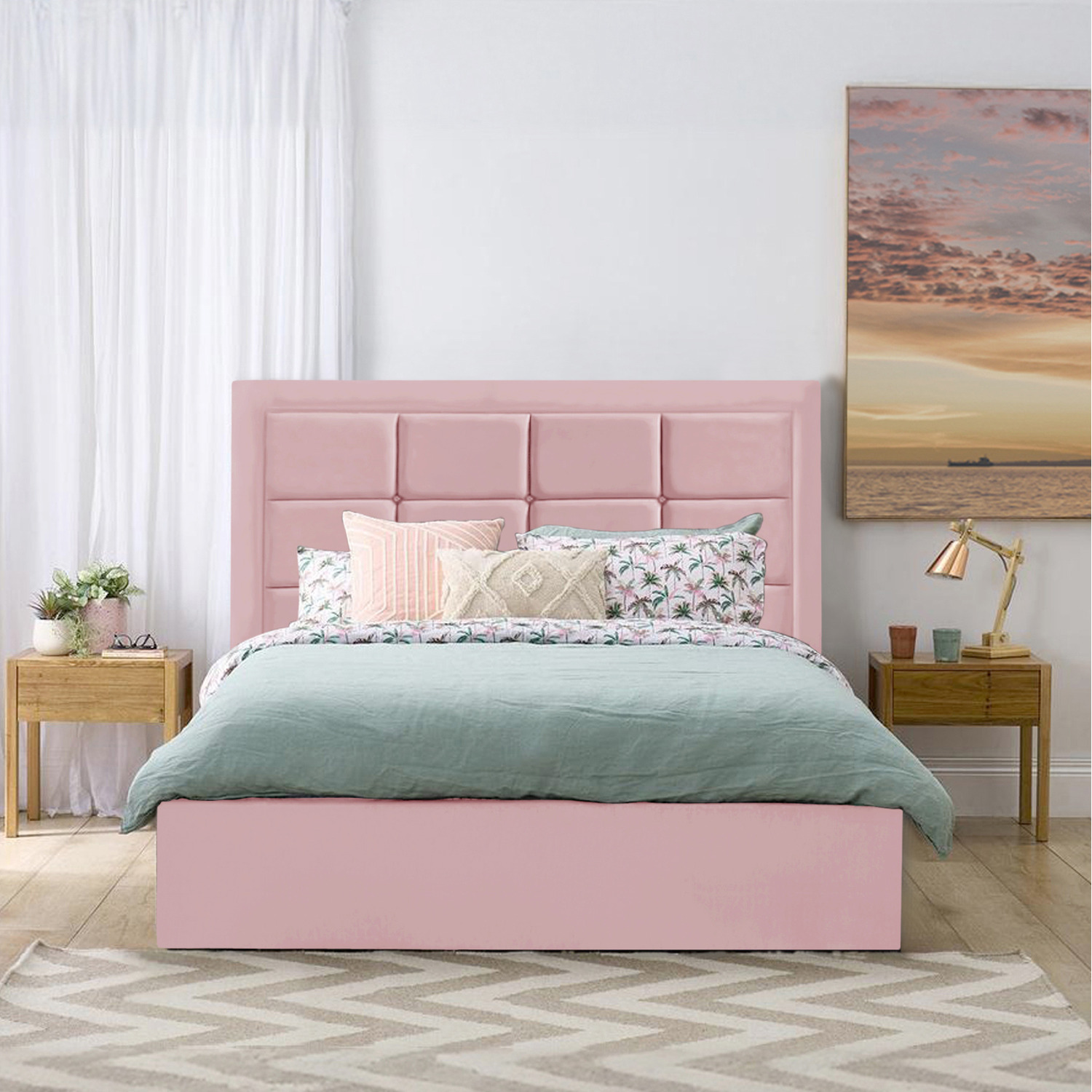 Kingston Bed Frame - Pink Double
