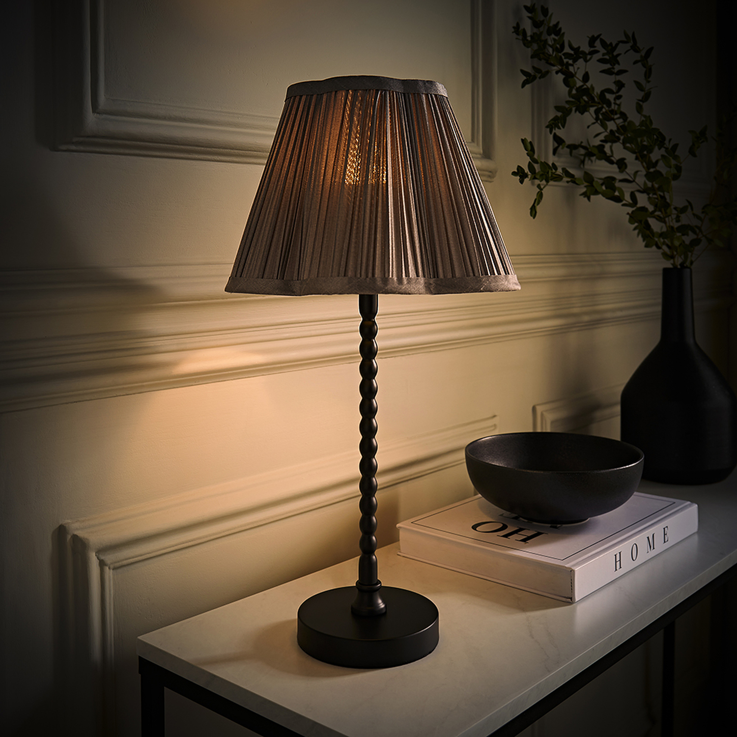 Image of Maeve Black Bobble Table Lamp with&hellip;