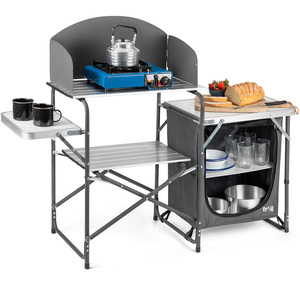 Camping Kitchen Stand with Windshield