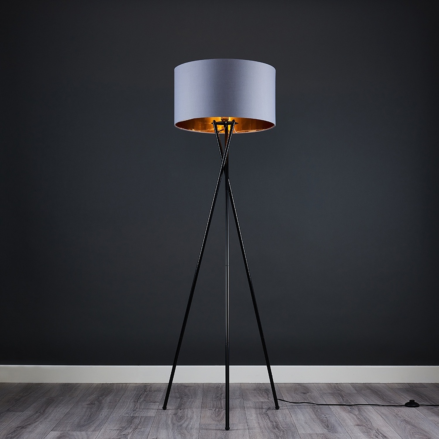 Image of Camden Tripod Floor Lamp with Metallic&hellip;