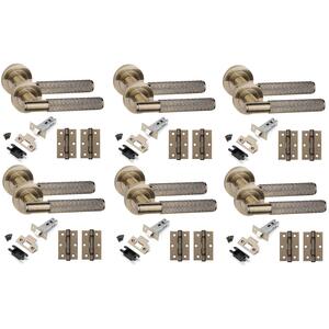 6 Set Straight T-Bar Linear Door Handles Tubular Latch