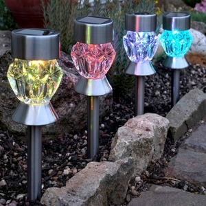 Set of 4 Solar LED Stake Lights