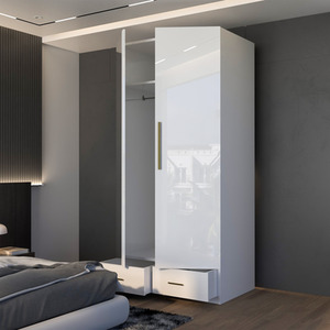 Modern Hinged Door Wardrobe with Mirror