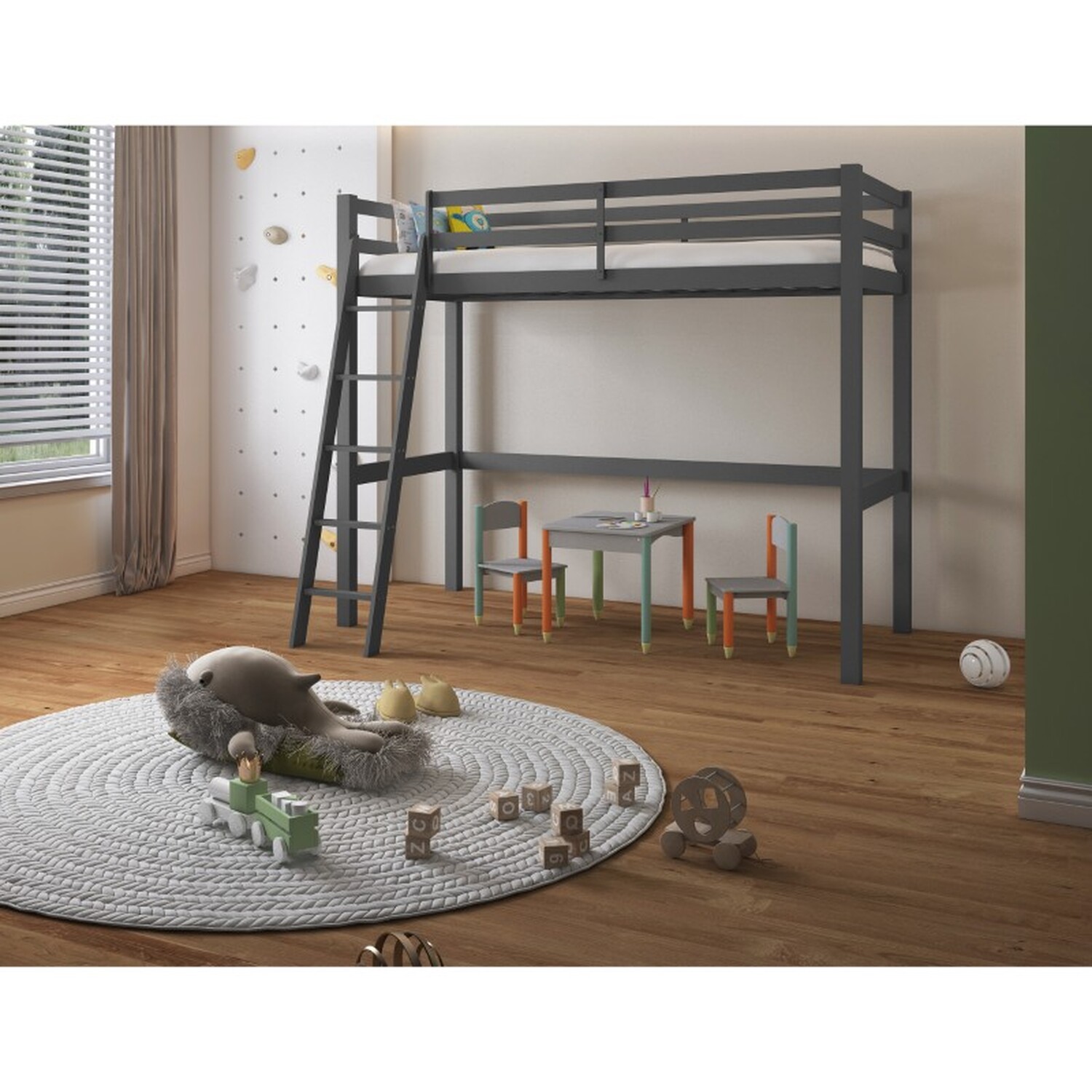 Alpi Midsleeper Bed - Grey
